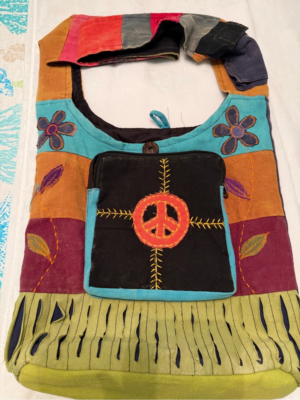 Boho Patchwork Cotton Hippie Festival Crossbody Bag
